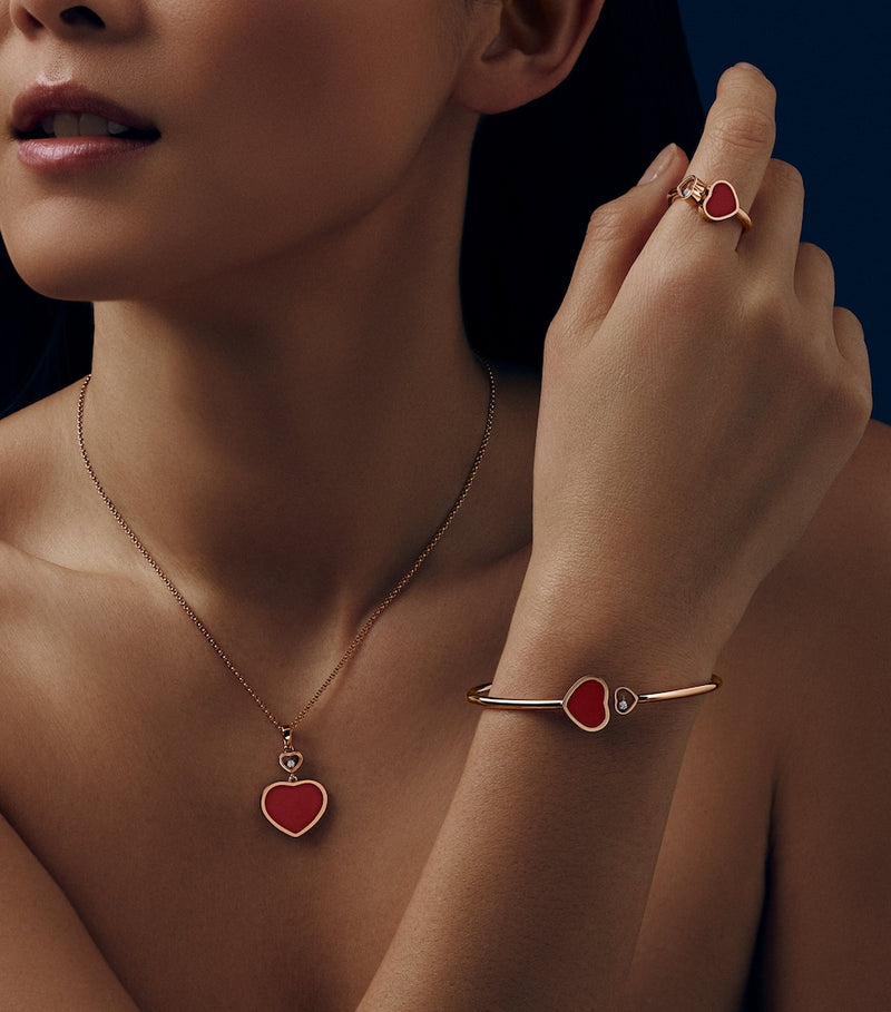 Chopard Happy Hearts bangle rose gold diamond, imported from the UK
