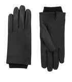 Saint Laurent Cassandre leather gloves with wool lining, UK version