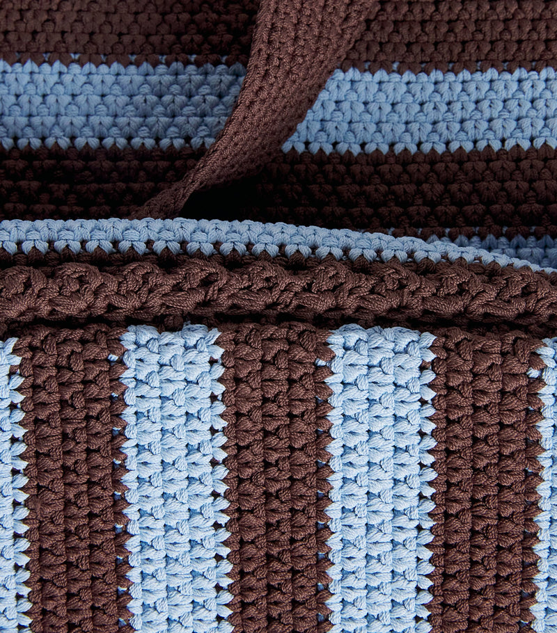 Sandro Paris crochet striped tote bag, imported from the UK