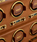WOLF Brogue 8-piece watch winder box in artificial leather (British brand)