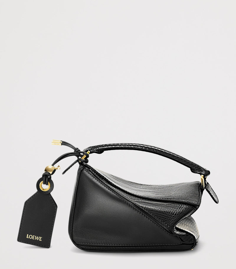 LOEWE Mini Puzzle Bag lizard skin 12.5cm, imported from the UK