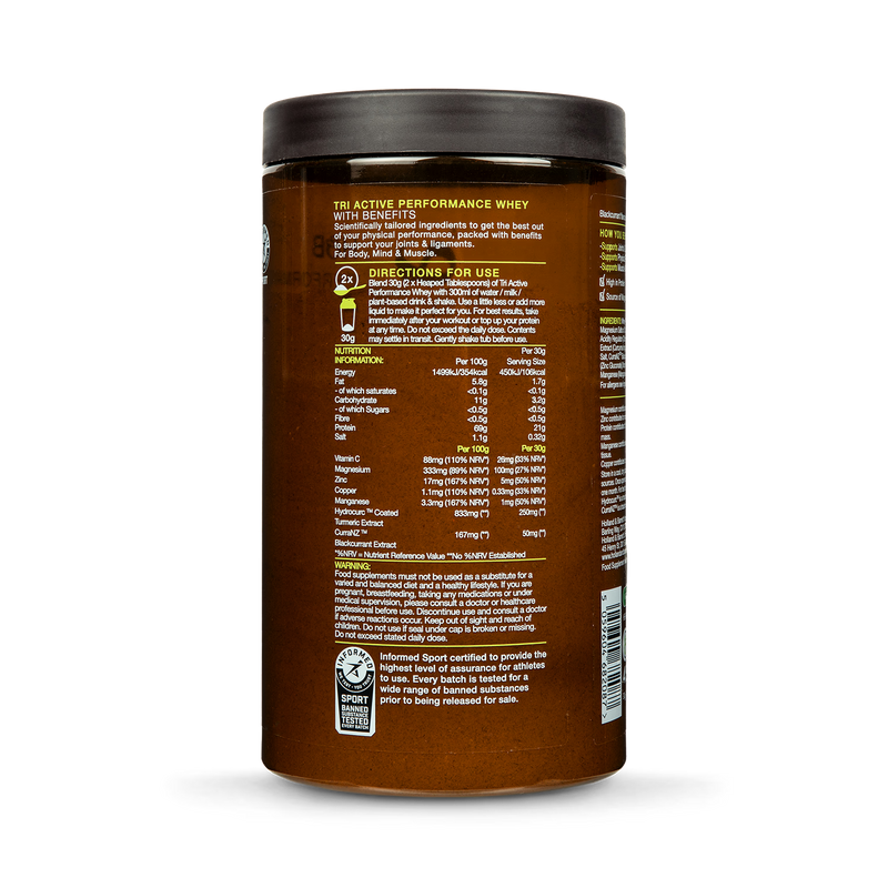 Tri Active whey protein blackcurrant 450g (British brand)