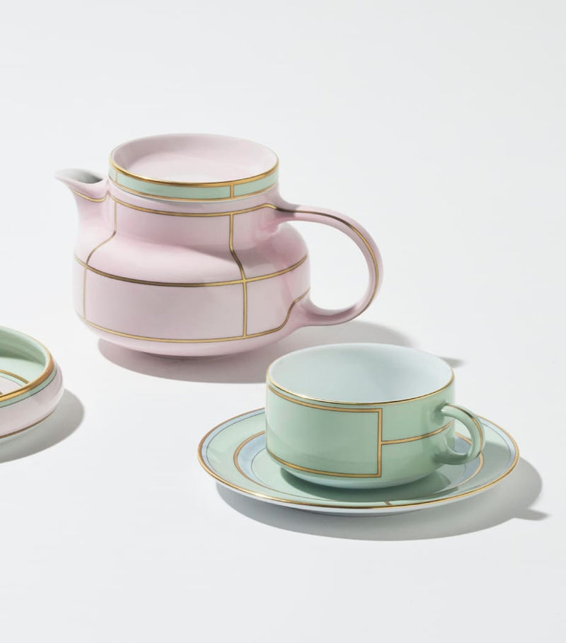 GINORI 1735 verde green porcelain teacup with 245ml capacity, UK version