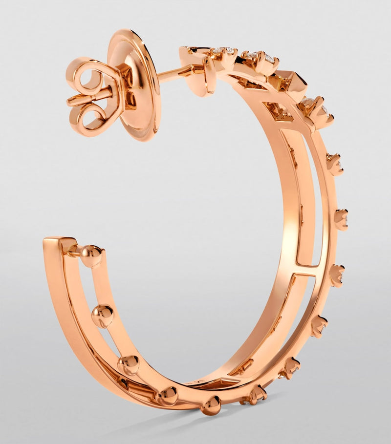 MARLI New York rose gold diamond hoop earrings, imported from the UK