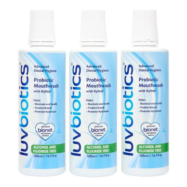 Luvbiotics Mouthwash Fluoride Free Pack of 3, UK version