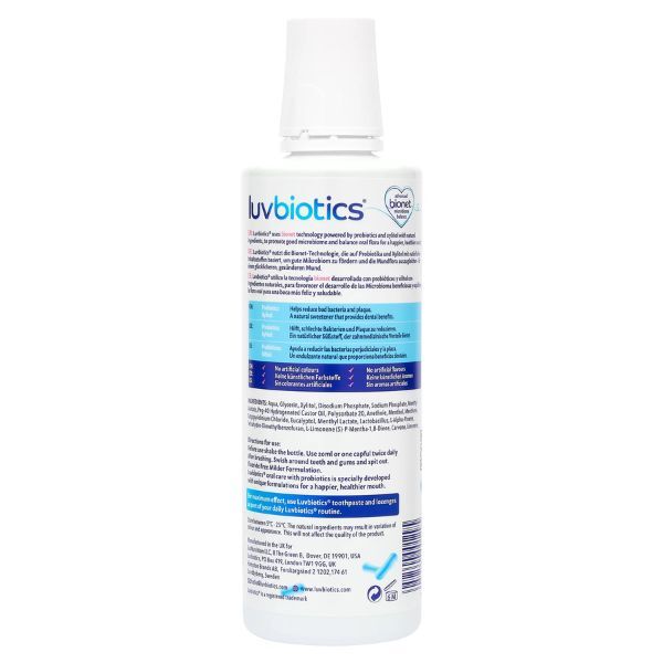 Luvbiotics Mouthwash Fluoride Free Pack of 3, UK version