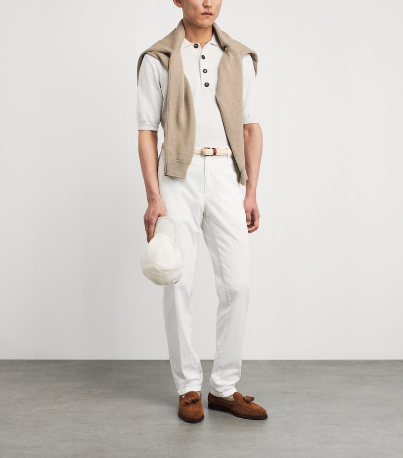 Eleventy cotton woven belt with gold-tone buckle - British product