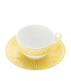 Christofle porcelain teacup and saucer Malmaison Riviera, UK version