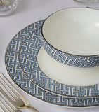 O.W. London geometric print dessert plates, 21cm, imported from the UK