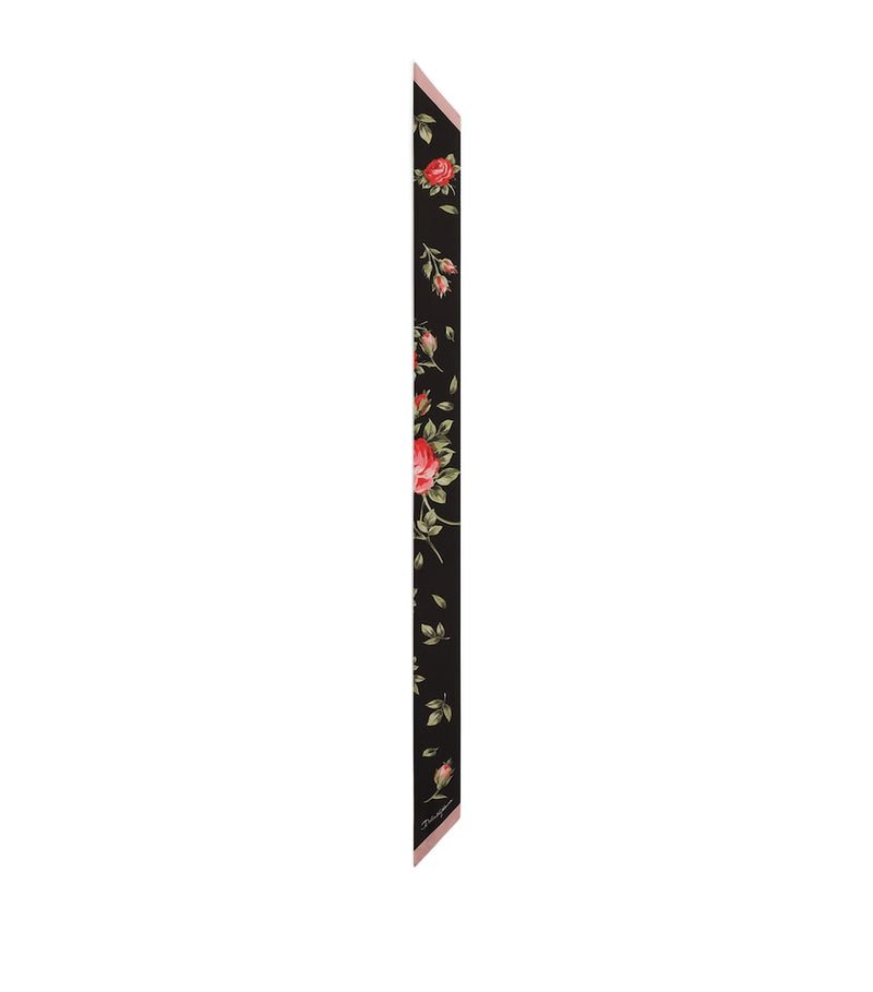 Dolce&Gabbana silk floral skinny scarf, imported from the UK