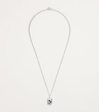The Ouze sterling silver necklace with raw sapphires 50cm - British product
