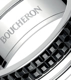 Boucheron large white gold Quatre black wedding band, imported from the UK