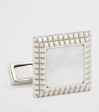 Dunhill sterling silver cufflinks with mother of pearl (British brand)