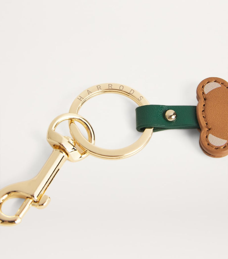 Harrods leather keyring Bear silhouette - British product