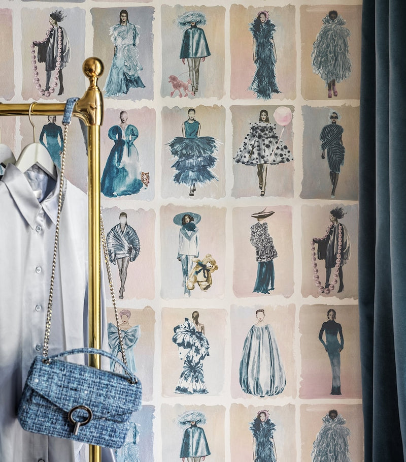 Cole & Son Harrods Couture Carousel wallpaper China Blue, UK version