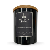 Holland & Barrett Blueberry & Vanilla Scented Wood Wick Candle - 30cl- Buy online at McGrocer