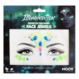 Moon Glow Glow in the Dark Face Jewels, imported from the UK