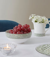 Harrods Ceramic Breakfast Bowl with Maze Geometric Design 15cm Diameter- Buy online at McGrocer