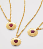 Monica Vinader gold vermeil ruby July birthstone necklace - British product