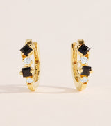 Harrods Suzanne Kalan Yellow Gold Diamond and Sapphire Princess Huggie Earrings- Buy online at McGrocer
