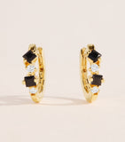 Suzanne Kalan princess huggie earrings with diamonds and sapphires, imported from the UK
