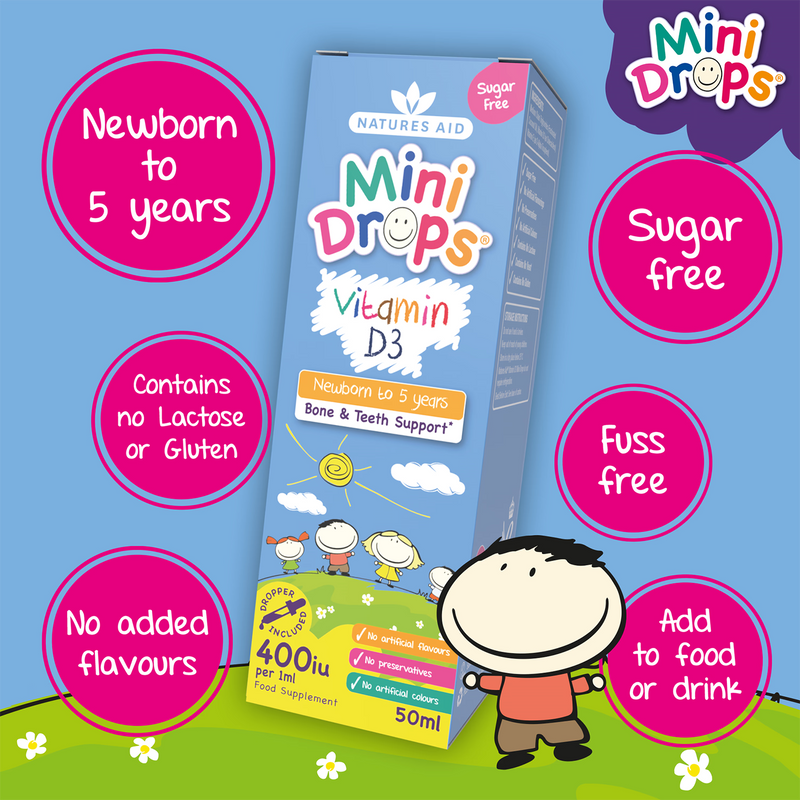 Natures Aid Vitamin D3 Drops Children 50ml, imported from the UK