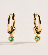 Harrods Spinelli Kilcollin Yellow Gold and Emerald Zahra Hoop Earrings- Buy online at McGrocer