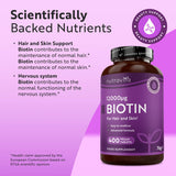 Nutravita biotin supplement 12,000mcg 400 tablets, UK version