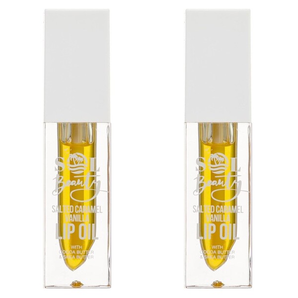 Sol Beauty Salted Caramel Vanilla Lip Oil 2 x 3g (British brand)