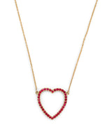 Harrods Jennifer Meyer Large Yellow Gold and Ruby Edith Open Heart Necklace- Buy online at McGrocer