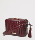 Aspinal of London leather slot weave camera bag, British brand