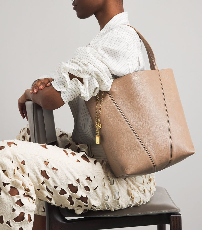 Chloé medium leather Spin tote bag, imported from the UK