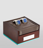 Tateossian sterling silver and lapis cufflinks, imported from the UK