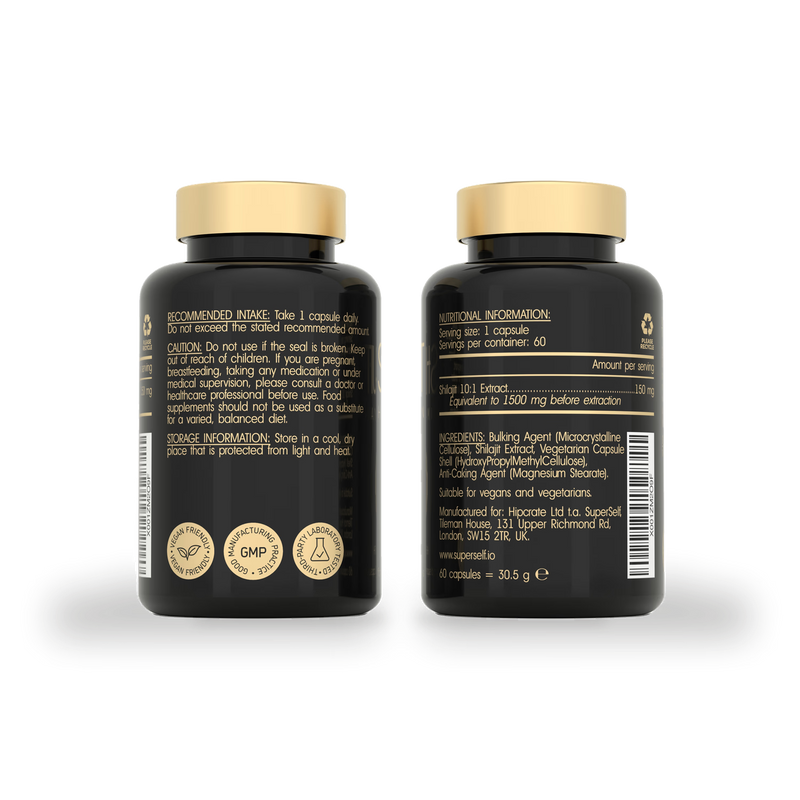 SuperSelf Himalayan shilajit supplement 60 capsules - British product