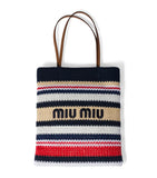 Miu Miu raffia-effect woven tote bag (British brand)