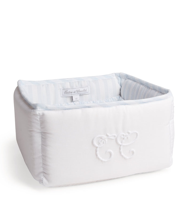 Tartine et Chocolat cotton monogram basket nursery storage, UK version
