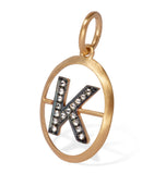 Annoushka yellow gold diamond initial K pendant, imported from the UK