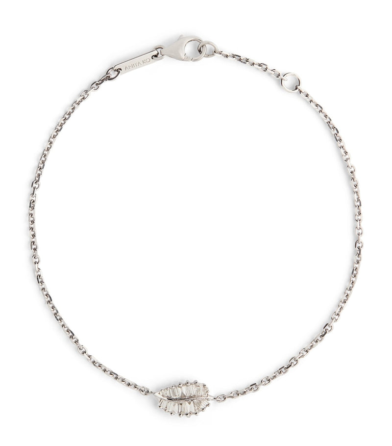 Anita Ko leaf diamond bracelet 18kt white gold - British product