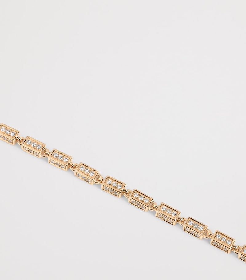 Suzanne Kalan rose gold diamond block chain bracelet - British product