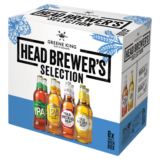 Greene King Head Brewers Selection Ale Beer Bottles 8x500ml
