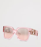 Versace blush pink crystal-embellished rectangle sunglasses, UK version