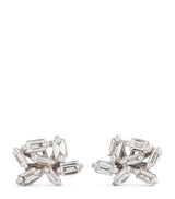 Harrods Suzanne Kalan White Gold and Diamond Classic Cluster Stud Earrings- Buy online at McGrocer