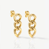 Superdrug MUCHV Dangle Chain Earrings in 18k Gold- Buy online at McGrocer