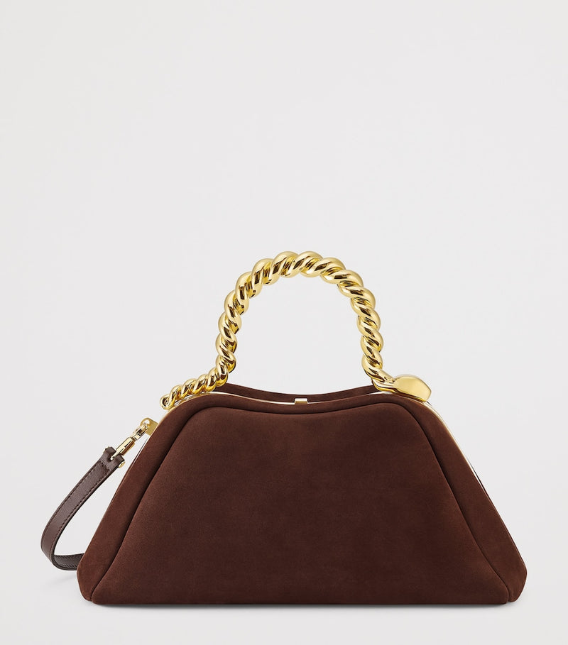 Bvlgari small nubuck leather Serpentine top-handle bag, imported from the UK