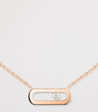 Messika Move Uno pink gold diamond necklace 0.02ct (British brand)