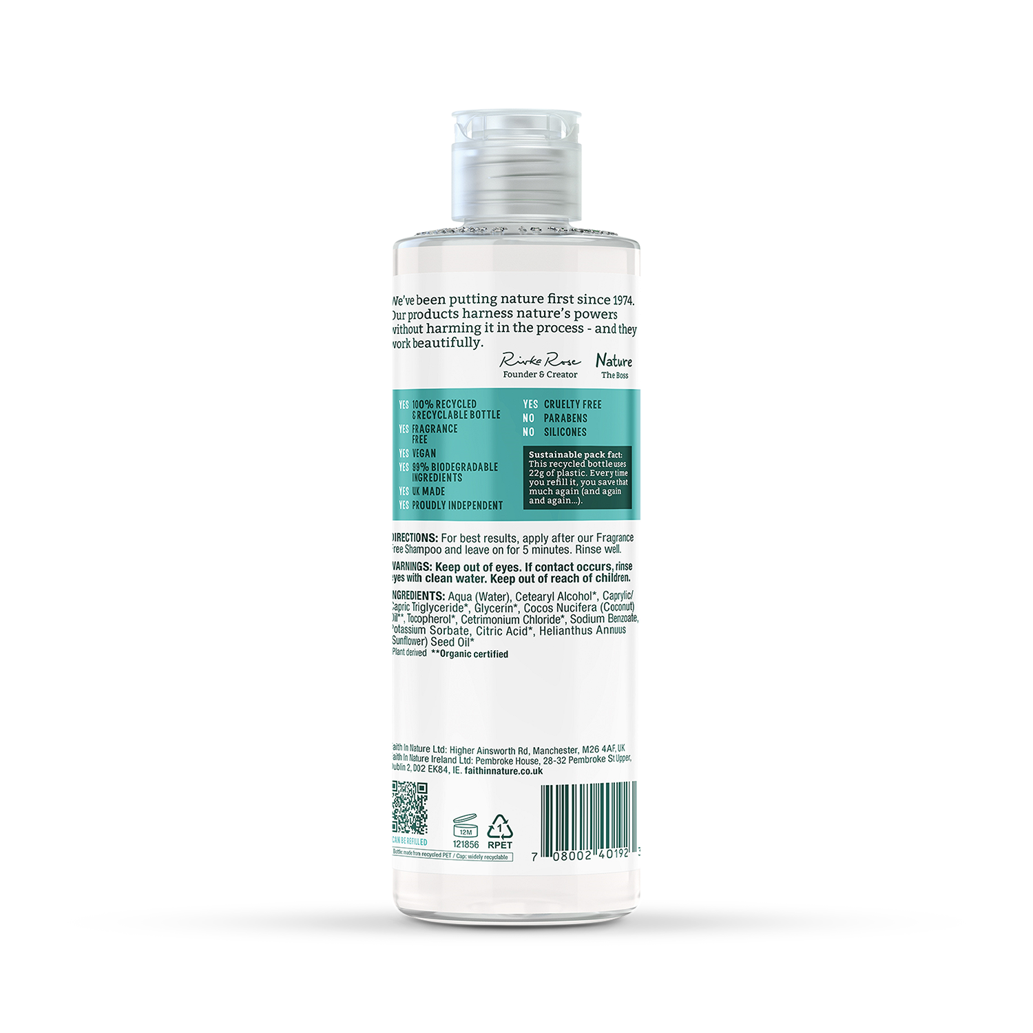 Faith in Nature Fragrance Free Conditioner 400ml - 998936