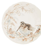 Gien Sologne dessert plate with woodland animal and leaf design, UK version