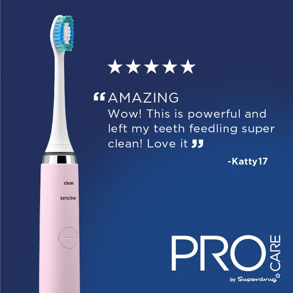 Superdrug ProCare Sonic Rechargeable Electric Toothbrush Pink GOODS Superdrug