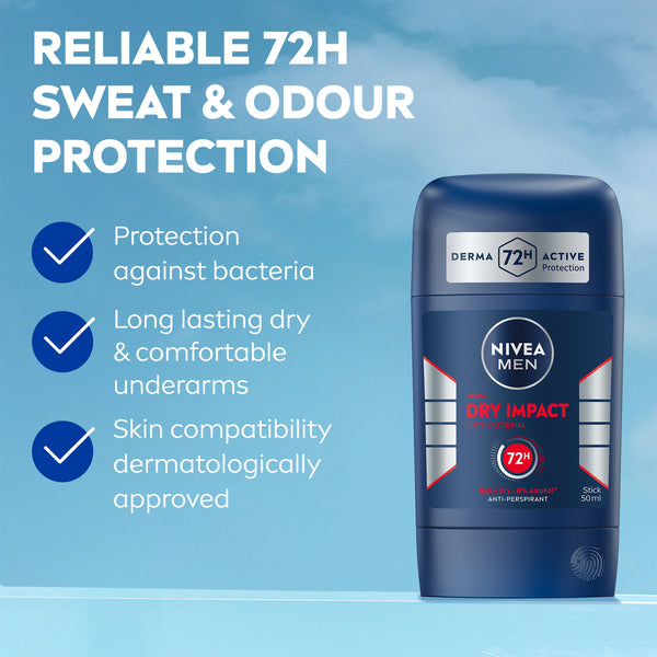 NIVEA MEN Dry Impact Anti-Perspirant Stick 50ml, UK version