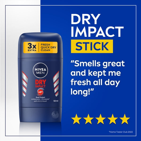 NIVEA MEN Dry Impact Anti-Perspirant Stick 50ml, UK version